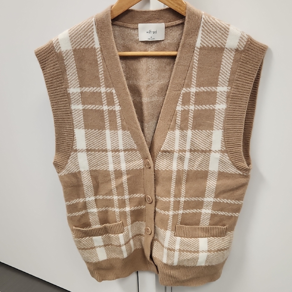 NWOT Aritiza Wilfred Hattie Vest- Plaid, M